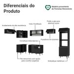 Armário de cozinha completa de canto 465 cm preto nice madesa 08