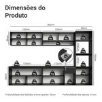 Armário de cozinha completa 300 cm suspenso preto nice madesa 03