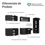 Armário de cozinha completa 300 cm suspenso preto nice madesa 03