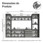 Armário de cozinha completa 280cm suspensa cinza nice madesa 06
