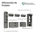 Armário de cozinha completa 280cm suspensa cinza nice madesa 06