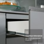 Armário de cozinha completa 280cm suspensa cinza nice madesa 06
