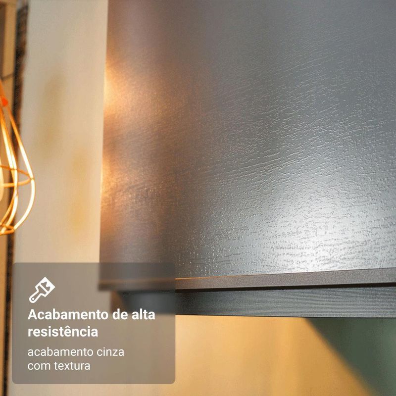 Armário de cozinha completa 280cm suspensa cinza nice madesa 06