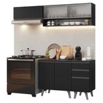 Armário de cozinha compacta 200 cm preto nice madesa 13