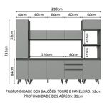 Armário de cozinha completa 280cm nice madesa 01