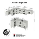 Armário de cozinha completa de canto 405 cm preto nice madesa 02