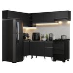 Armário de cozinha completa de canto 405 cm preto nice madesa 02