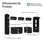 Armário de cozinha completa 280 cm suspenso preto nice madesa 06