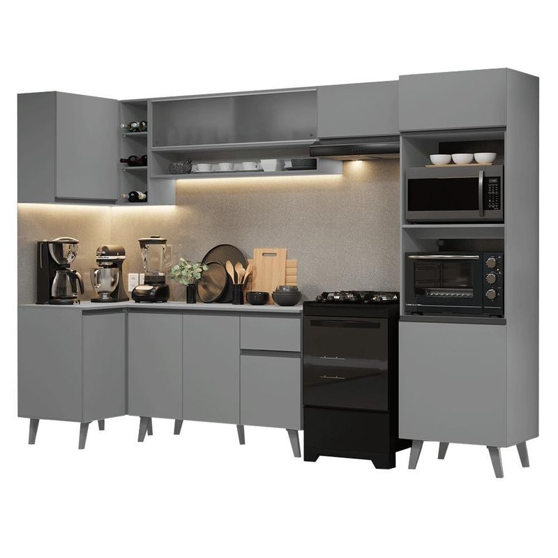 Armário de cozinha completa de canto 385cm nice madesa 03