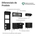Armário de cozinha completa 260 cm preto nice madesa 02