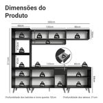Armário de cozinha completa 260 cm preto nice madesa 02