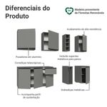 Armário de cozinha compacta 180 cm suspenso cinza nice madesa 04