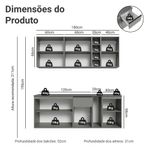 Armário de cozinha compacta 180 cm suspenso cinza nice madesa 04