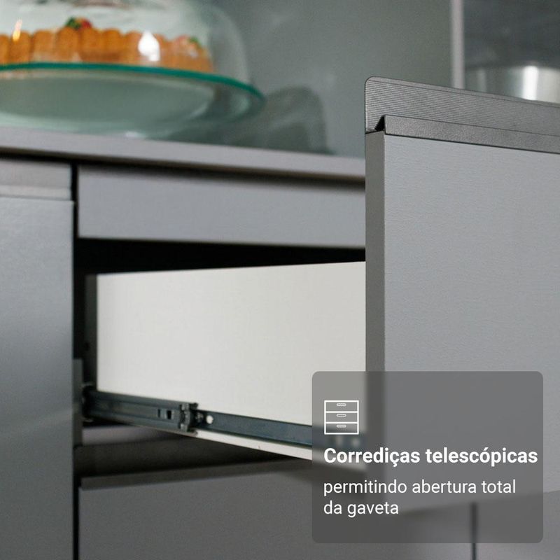 Armário de cozinha compacta 180 cm suspenso cinza nice madesa 04