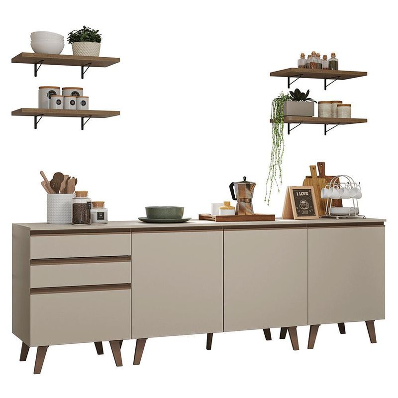 Armário de cozinha completa 240cm nice madesa 01