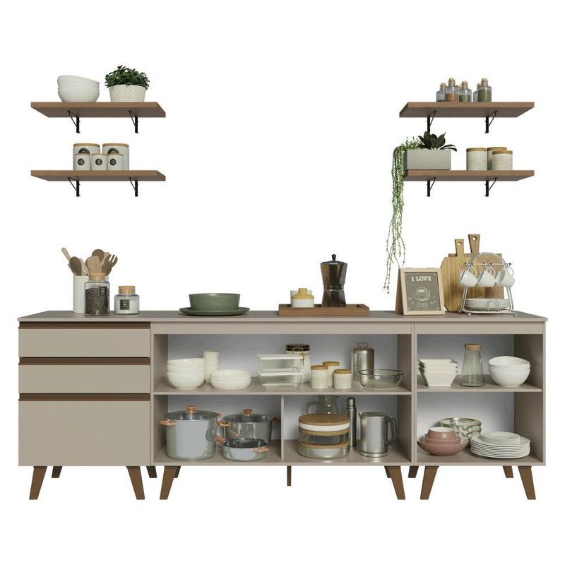 Armário de cozinha completa 240cm nice madesa 01