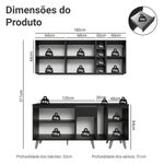 Armário de cozinha compacta 180 cm preto nice madesa 01