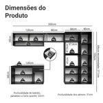 Armário de cozinha completa 300 cm suspenso preto nice madesa 07
