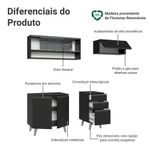 Armário de cozinha compacta 200cm preto nice madesa 14