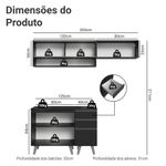 Armário de cozinha compacta 200cm preto nice madesa 14