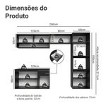 Armário de cozinha completa 260 cm suspenso preto nice madesa 11