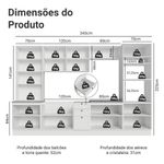 Armário de cozinha completa 340 cm branco vik madesa 01