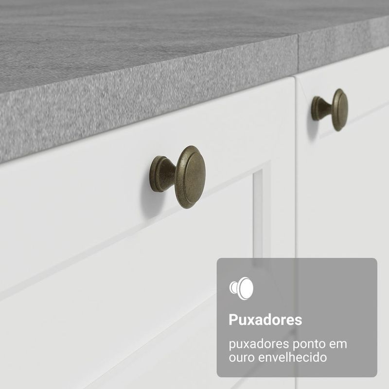 Armário de cozinha completa 340 cm branco vik madesa 01