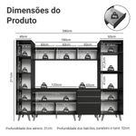 Armário de cozinha completa 280 cm preto nice madesa 01