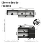 Armário de cozinha compacta 200 cm preto nice madesa 14