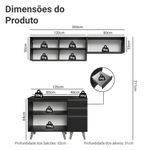 Armário de cozinha compacta 200 cm preto nice madesa 06 xa