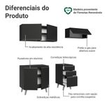 Armário de cozinha compacta 200 cm preto nice madesa 06 xa