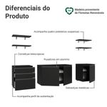 Armário de cozinha completa 240 cm suspenso preto nice madesa 10