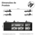 Armário de cozinha completa 240 cm suspenso preto nice madesa 10