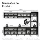 Armário de cozinha completa 300 cm preto nice madesa 01