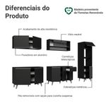 Armário de cozinha completa 300 cm preto nice madesa 01