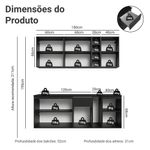 Armário de cozinha compacta 180 cm suspenso preto nice madesa 04