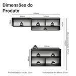 Armário de cozinha compacta 200 cm suspenso preto nice madesa 08