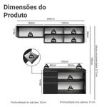Armário de cozinha compacta 200 cm suspenso preto nice madesa 05