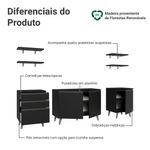 Armário de cozinha completa 240 cm preto nice madesa 01