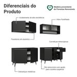 Armário de cozinha completa 260 cm preto nice madesa 02
