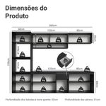 Armário de cozinha completa 260 cm suspenso preto nice madesa 015