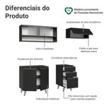 Armário de cozinha compacta 200 cm preto nice madesa 13 xa