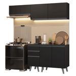 Armário de cozinha compacta 200 cm preto nice madesa 06