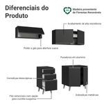 Armário de cozinha compacta 200 cm preto nice madesa 06