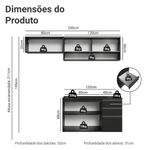 Armário de cozinha compacta 200 cm suspenso preto nice madesa 11