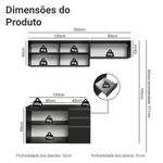 Armário de cozinha compacta 200 cm suspenso preto nice madesa 05 xa