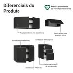 Armário de cozinha compacta 200 cm suspenso preto nice madesa 05 xa