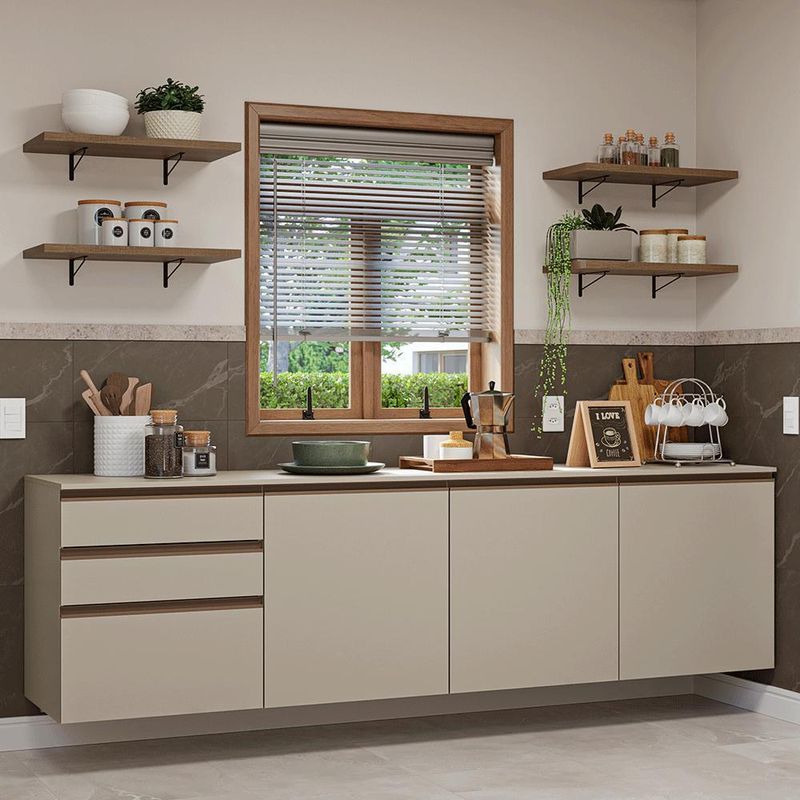 Armário de cozinha completa 240cm suspensa nice madesa 10