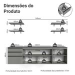 Armário de cozinha completa 240cm suspensa cinza nice madesa 10
