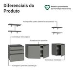 Armário de cozinha completa 240cm suspensa cinza nice madesa 10